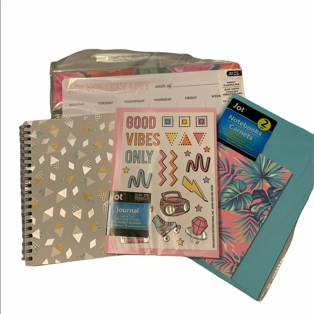 Good Vibes Only 5 Piece Jot Stationary Bundle.